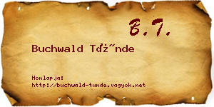 Buchwald Tünde névjegykártya